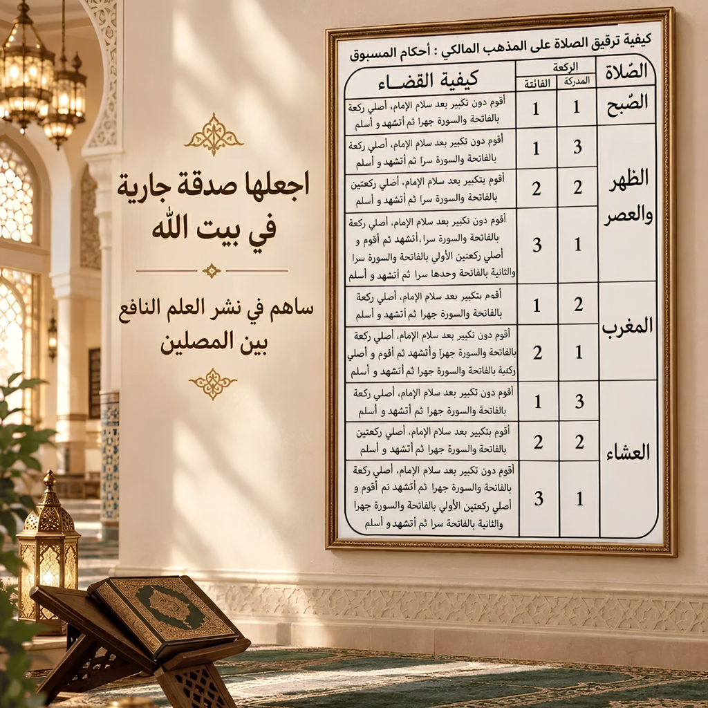دليل المصلّي – لافتة أحكام ترقيع الصلاة
